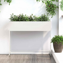 Podwyższona doniczka ogrodowa Biały 100 x 26 x 82 cm Stal