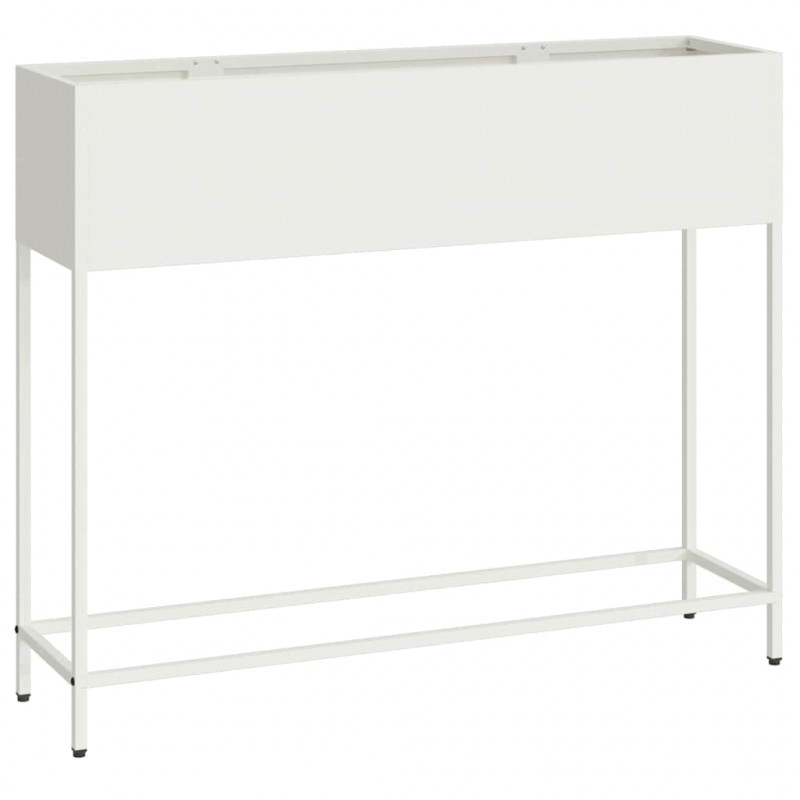 Podwyższona doniczka ogrodowa Biały 100 x 26 x 82 cm Stal