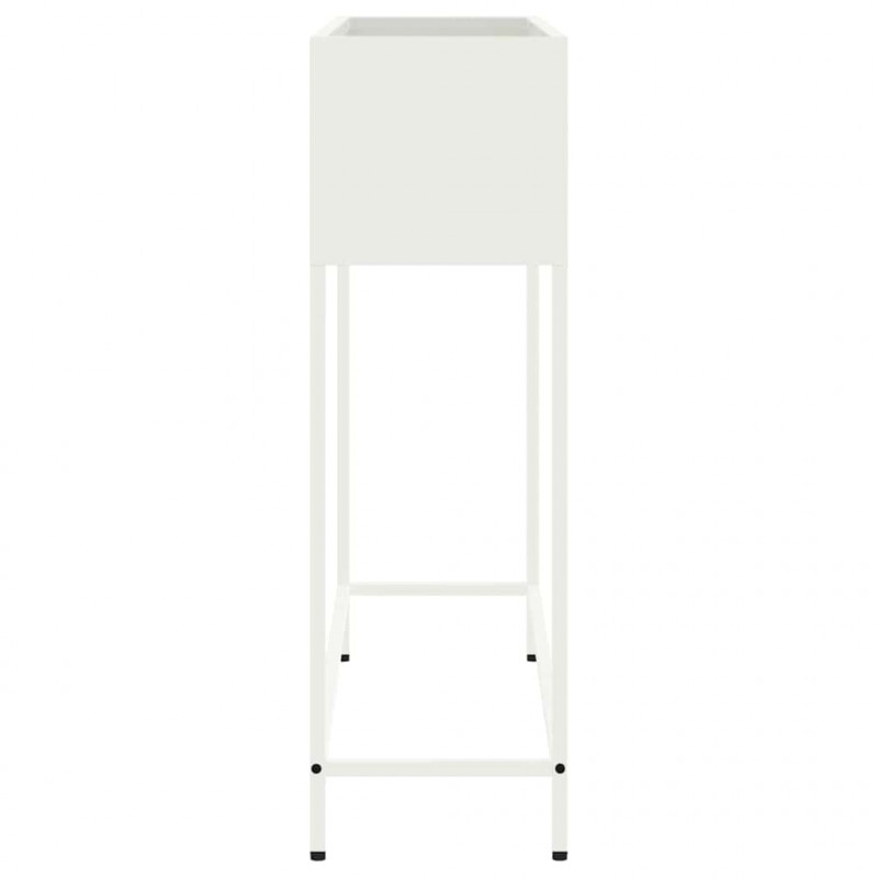 Podwyższona doniczka ogrodowa Biały 100 x 26 x 82 cm Stal