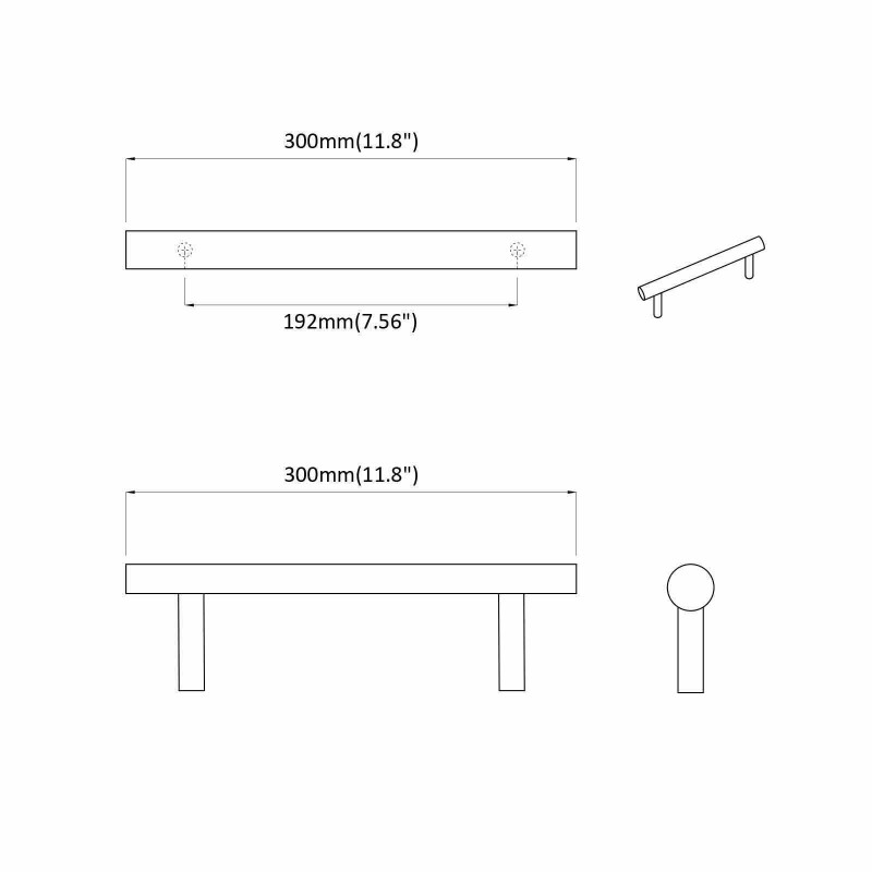 Uchwyt do szafki 12 pcs Srebrny 300 mm Stal nierdzewna