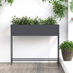 Podwyższona doniczka ogrodowa Antracyt 100 x 26 x 82 cm Stal
