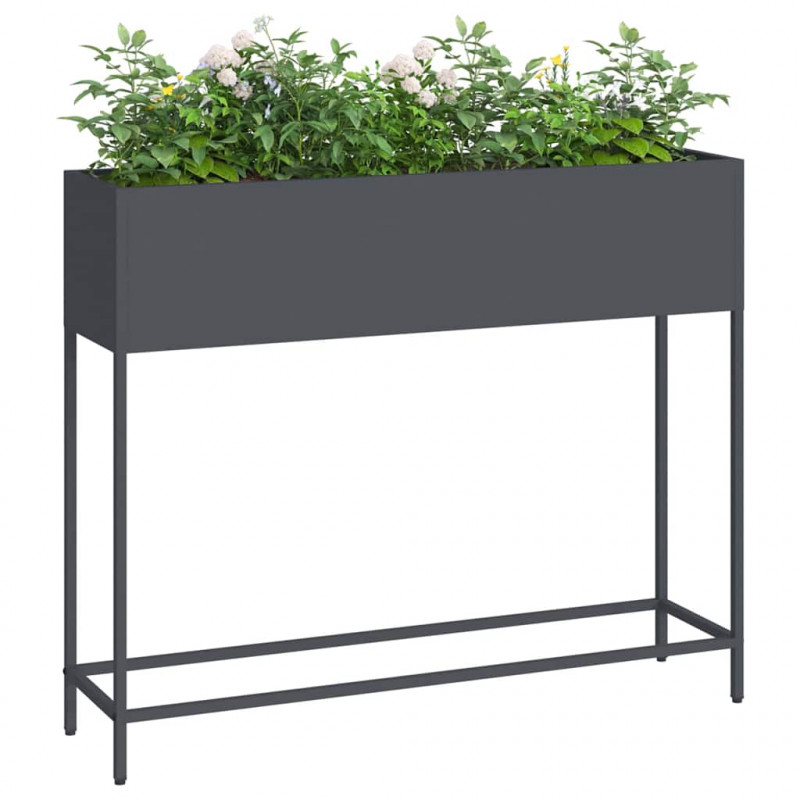 Podwyższona doniczka ogrodowa Antracyt 100 x 26 x 82 cm Stal