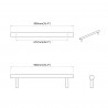 Uchwyt do szafki 2 pcs Srebrny 900 mm Stal nierdzewna