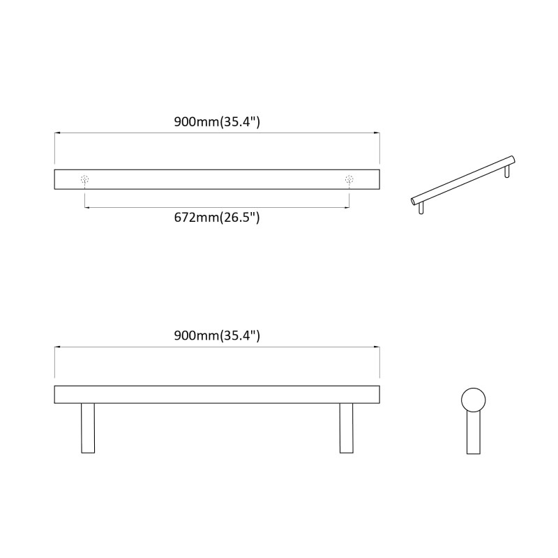 Uchwyt do szafki 12 pcs Srebrny 900 mm Stal nierdzewna