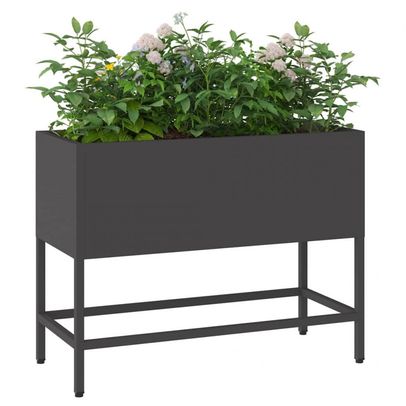 Podwyższona doniczka ogrodowa Czarny 60 x 26 x 45 cm Stal