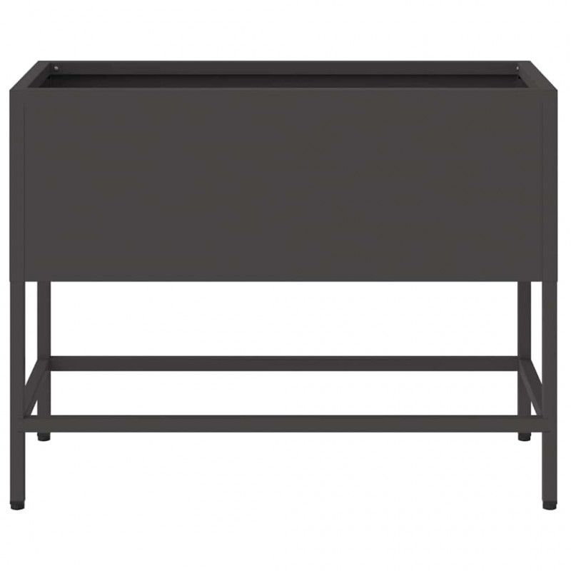 Podwyższona doniczka ogrodowa Czarny 60 x 26 x 45 cm Stal