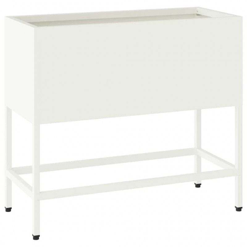 Podwyższona doniczka ogrodowa Biały 60 x 26 x 48 cm Stal