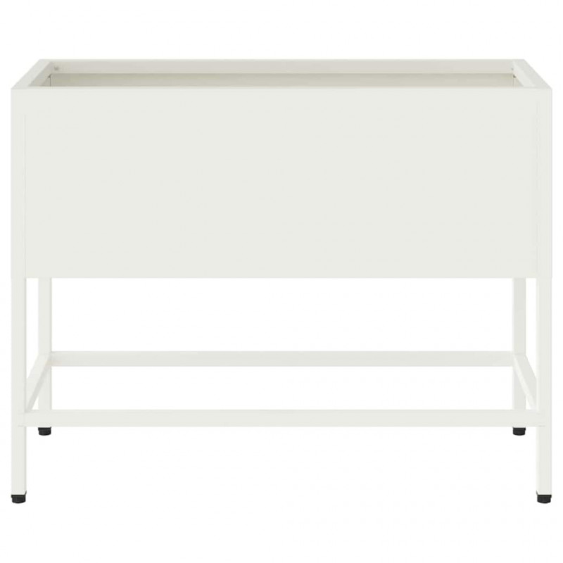 Podwyższona doniczka ogrodowa Biały 60 x 26 x 48 cm Stal
