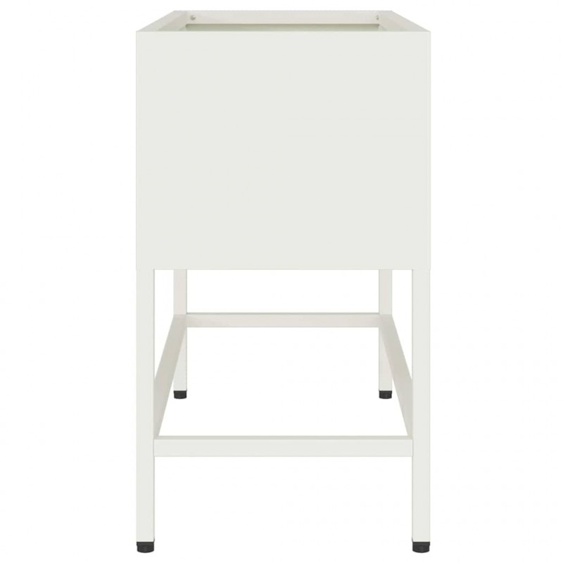 Podwyższona doniczka ogrodowa Biały 60 x 26 x 48 cm Stal