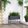 Podwyższona doniczka ogrodowa Antracyt 60 x 26 x 45 cm Stal