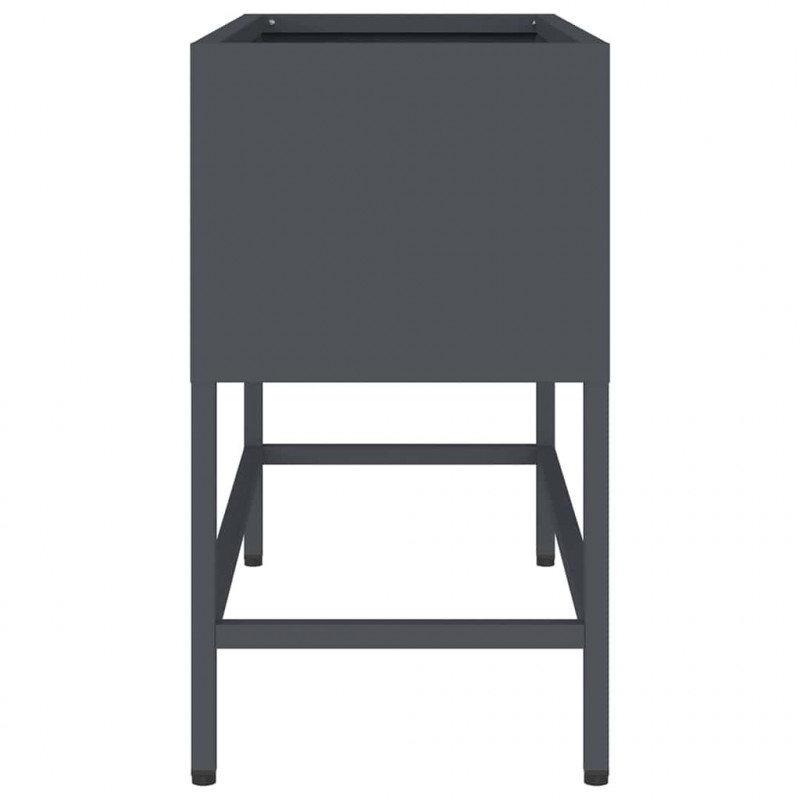 Podwyższona doniczka ogrodowa Antracyt 60 x 26 x 45 cm Stal