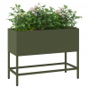 Podwyższona doniczka ogrodowa oliwkowy 60 x 26 x 45 cm Stal