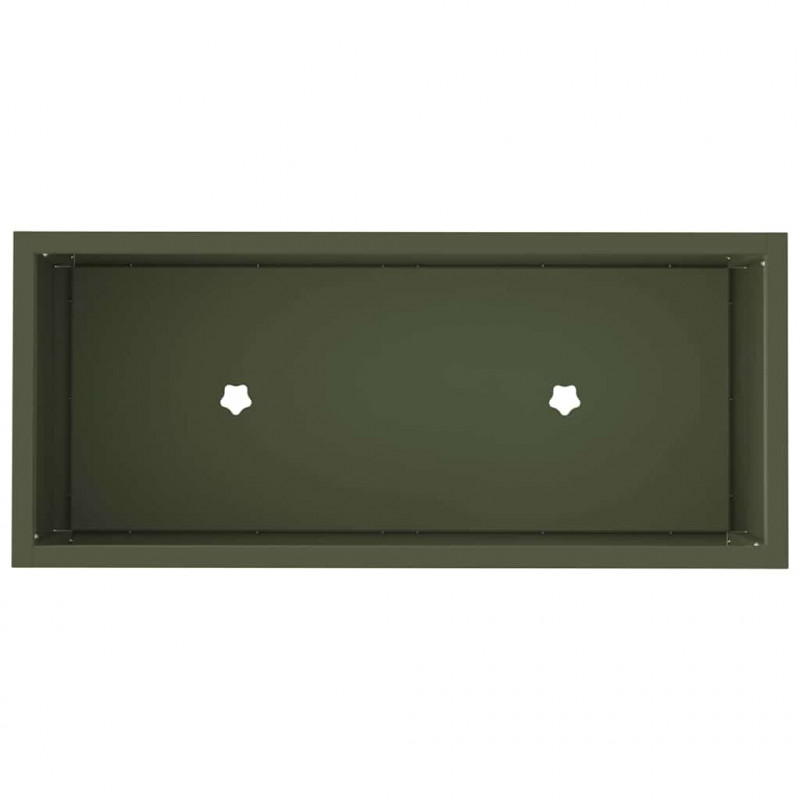 Podwyższona doniczka ogrodowa oliwkowy 60 x 26 x 45 cm Stal