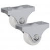Wózek 2 pcs Biały 42 x 11,5 x 29 mm Żelazo