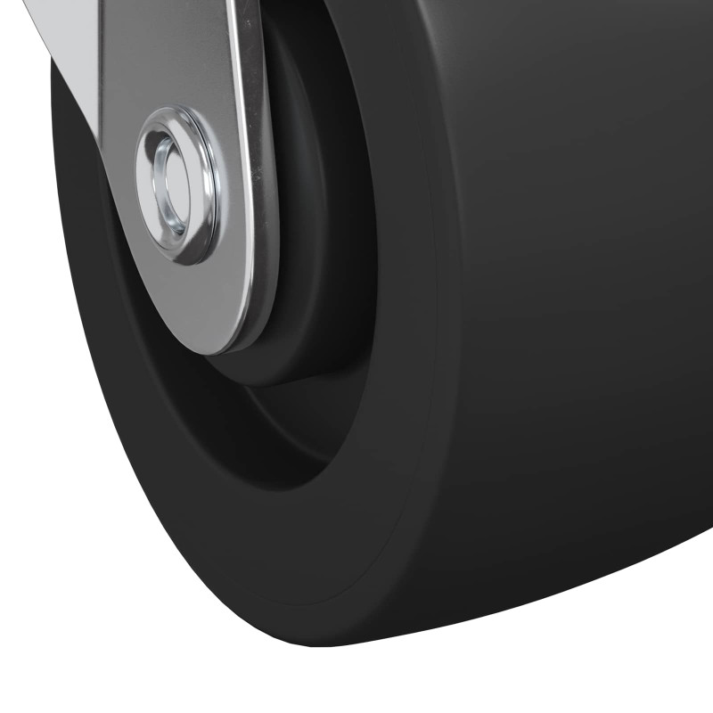 Wózek 2 pcs czarno-srebrny 50,7 x 50,7 x 24,4 mm Żelazo i nylon
