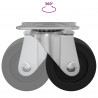 Obrotowe kółko 2 pcs Srebrny 60 x 60 x 50 mm Żelazo i nylon