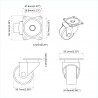 Obrotowe kółko 12 pcs Srebrny 60 x 60 x 50 mm Żelazo i nylon