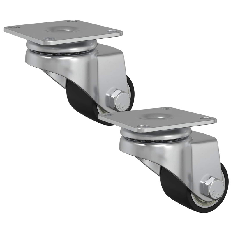Wózek 2 pcs Srebrny 44,1 x 44,1 x 1,95 mm nylon