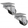 Wózek 2 pcs Srebrny 44,1 x 44,1 x 1,95 mm nylon