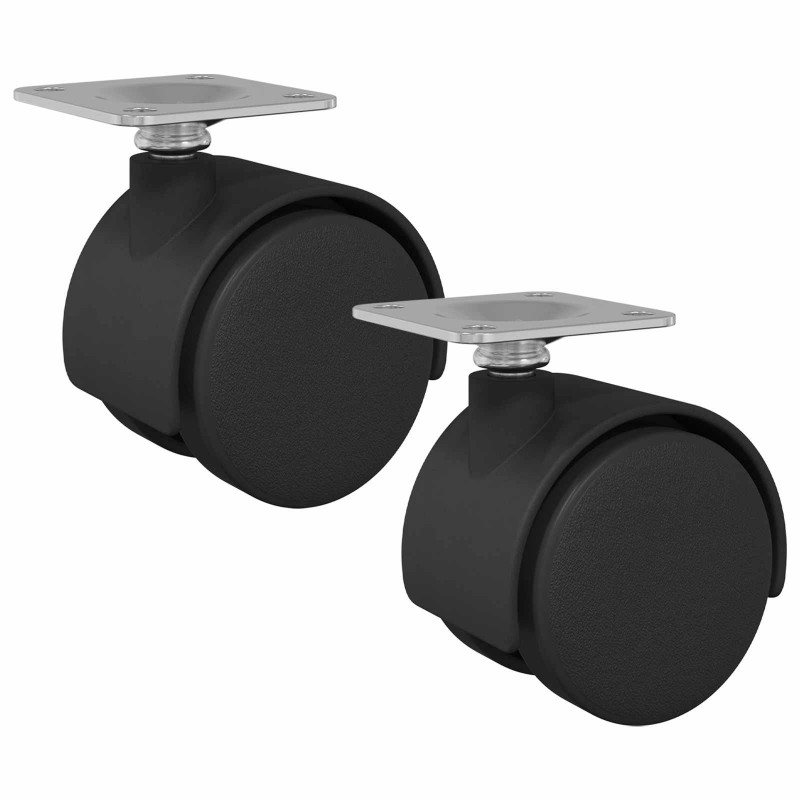 Obrotowe kółko 2 pcs Czarny 39,5 x 39,5 x 37,8 mm Żelazo i PP
