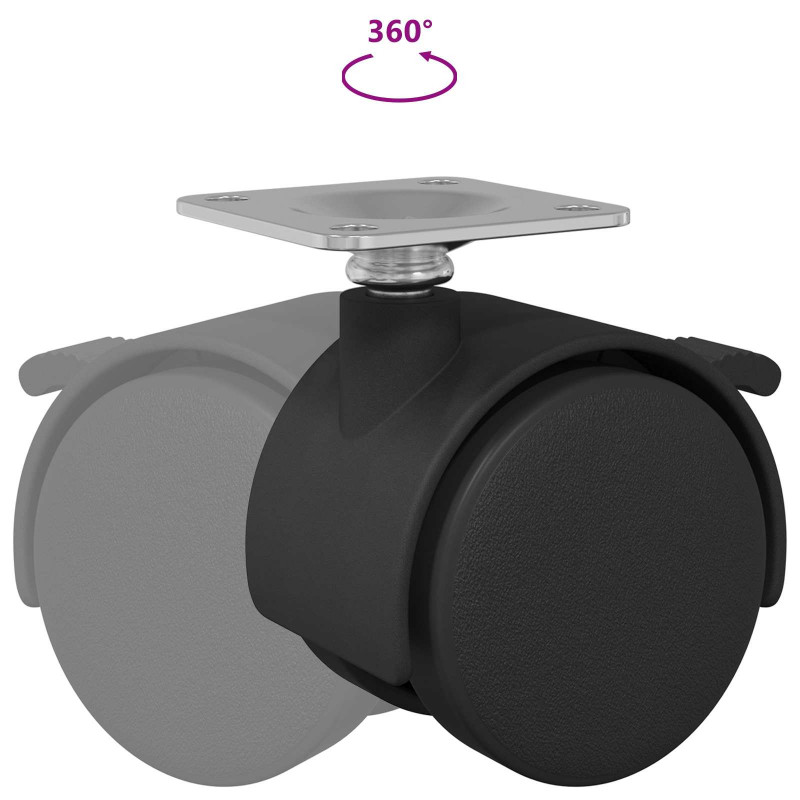 Wózek 12 pcs Czarny 39,5 x 39,5 x 37,8 mm Żelazo i polipropylen