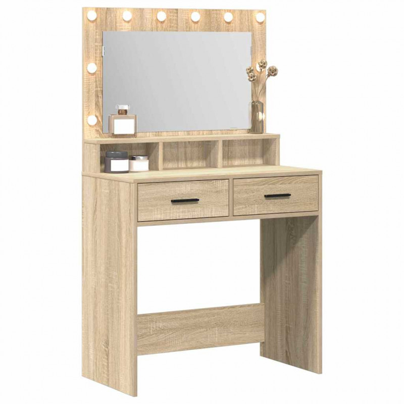 Toaletka Dąb Sonoma 79 x 41 x 135 cm Materiał drewnopochodny