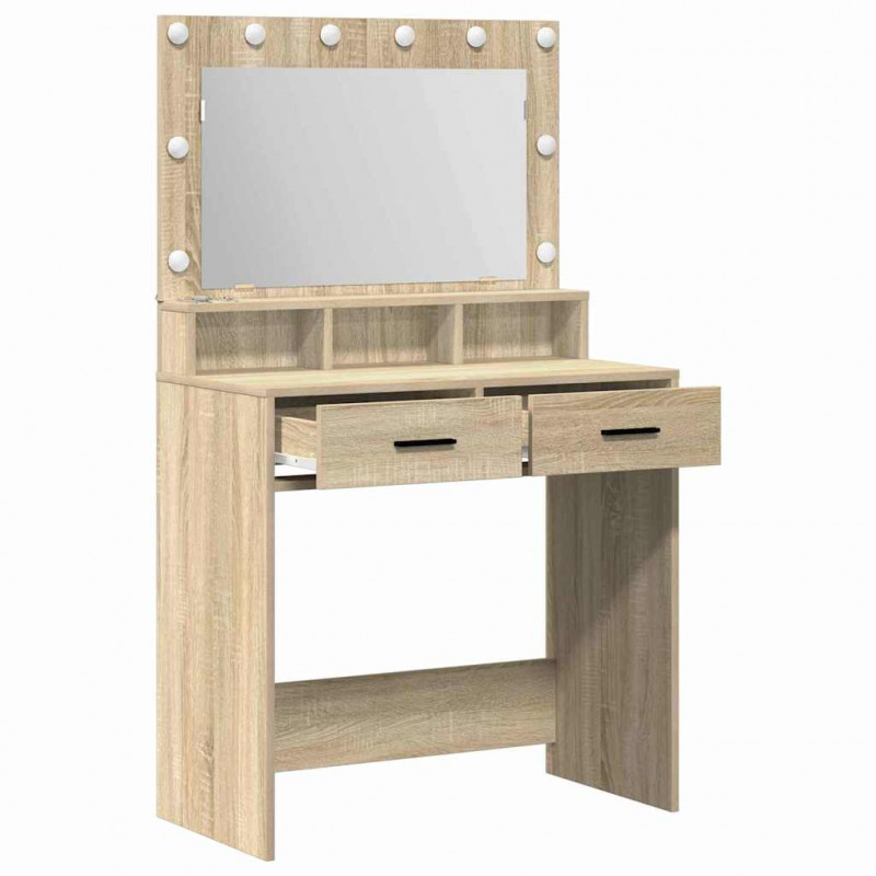 Toaletka Dąb Sonoma 79 x 41 x 135 cm Materiał drewnopochodny