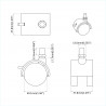 Wózek 2 pcs Czarny i Srebrny 40,1 x 40,1 x 37,8 mm Żelazo i PP