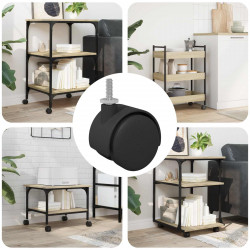 Wózek 12 pcs Czarny i Srebrny 40,1 x 40,1 x 37,8 mm Żelazo i PP