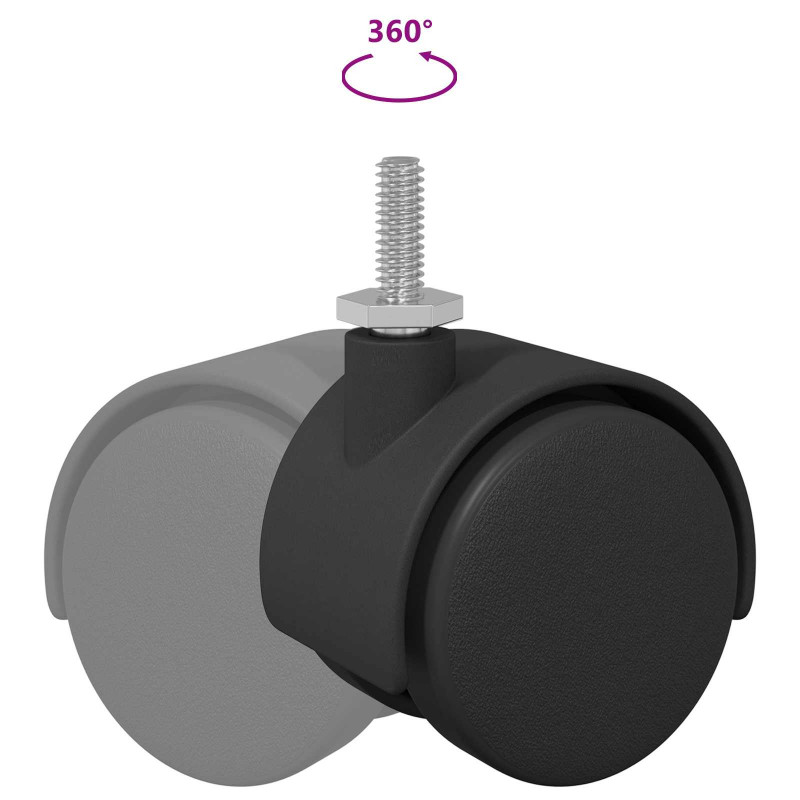 Kółka 2 pcs Czarny 40,1 x 37,8 mm PP i żelazo