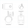 Kółka 2 pcs Czarny 40,1 x 37,8 mm PP i żelazo