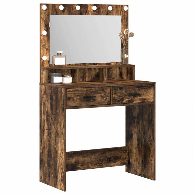Toaletka Dąb wędzony 79 x 41 x 135 cm Materiał drewnopochodny