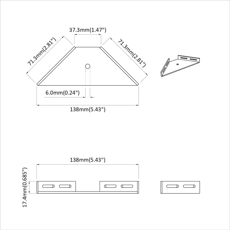 Uchwyt narożny 12 pcs Czarny 138,5 x 50,5 x 16 mm Żelazo
