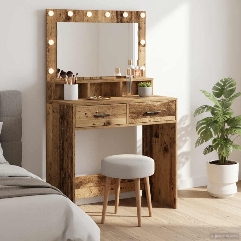 Toaletka Stare drewno 79 x 41 x 135 cm Materiał drewnopochodny