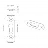 Wieszak na otwór 3673 pcs Srebrny 45 x 16 x 3.5 mm Żelazo