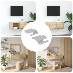 Uchwyt montażowy natynkowy 2 pcs Srebrny 75 x 66 x 1,4 mm Stal