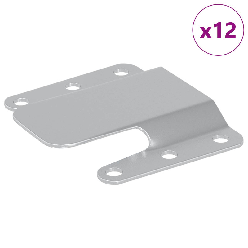 Uchwyt montażowy natynkowy 12 pcs Srebrny 75 x 66 x 1,4 mm Stal