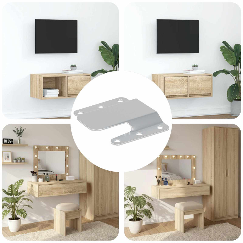 Uchwyt montażowy natynkowy 419 pcs Srebrny 75 x 66 x 1,4 mm
