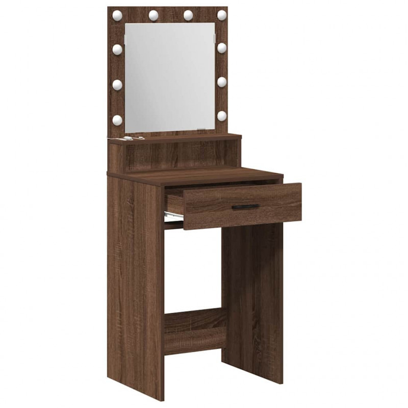 Toaletka Brązowy dąb 50 x 41 x 135 cm Materiał drewnopochodny
