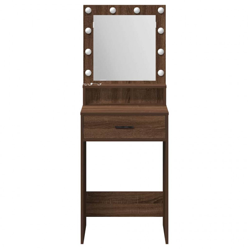 Toaletka Brązowy dąb 50 x 41 x 135 cm Materiał drewnopochodny