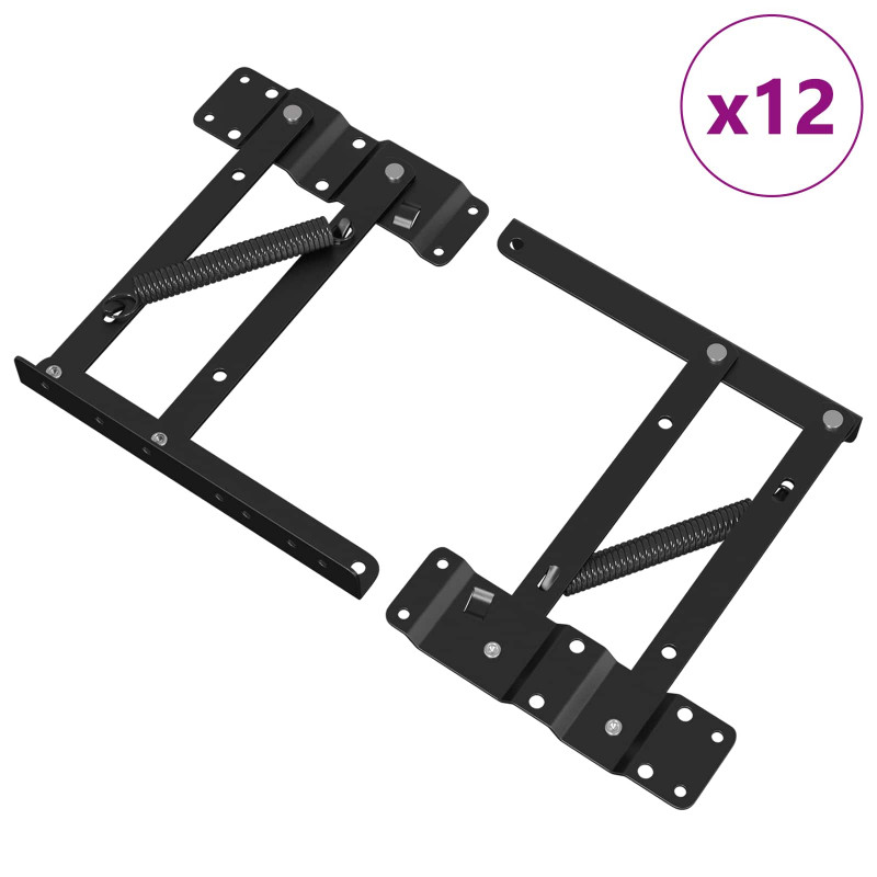 Mechanizm podnoszenia łóżka 12 pcs Czarny 340 x 95 x 40 mm