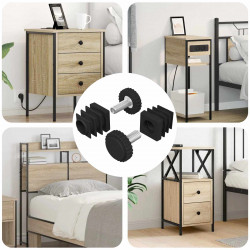 Poziomice meblowe Z regulacją 2 pcs Czarny M6 PP