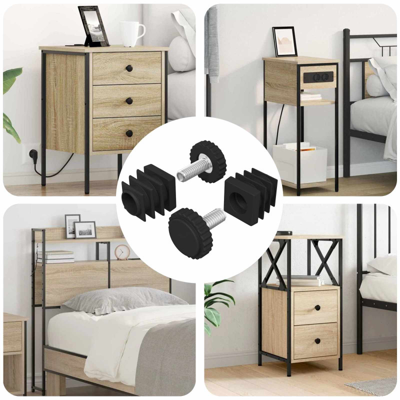 Poziomice meblowe Z regulacją 2 pcs Czarny M6 PP