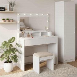 Toaletka Biały 100 x 41 x 135 cm Materiał drewnopochodny