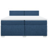Łóżko kontynentalne z materacem, niebieskie, tkanina 200x200 cm