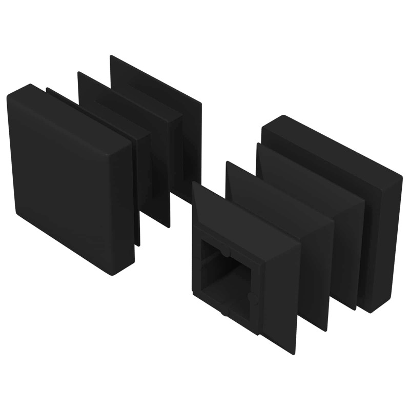 Zaślepki Końcowe 2 pcs Czarny 15 x 15 x 15 mm PP