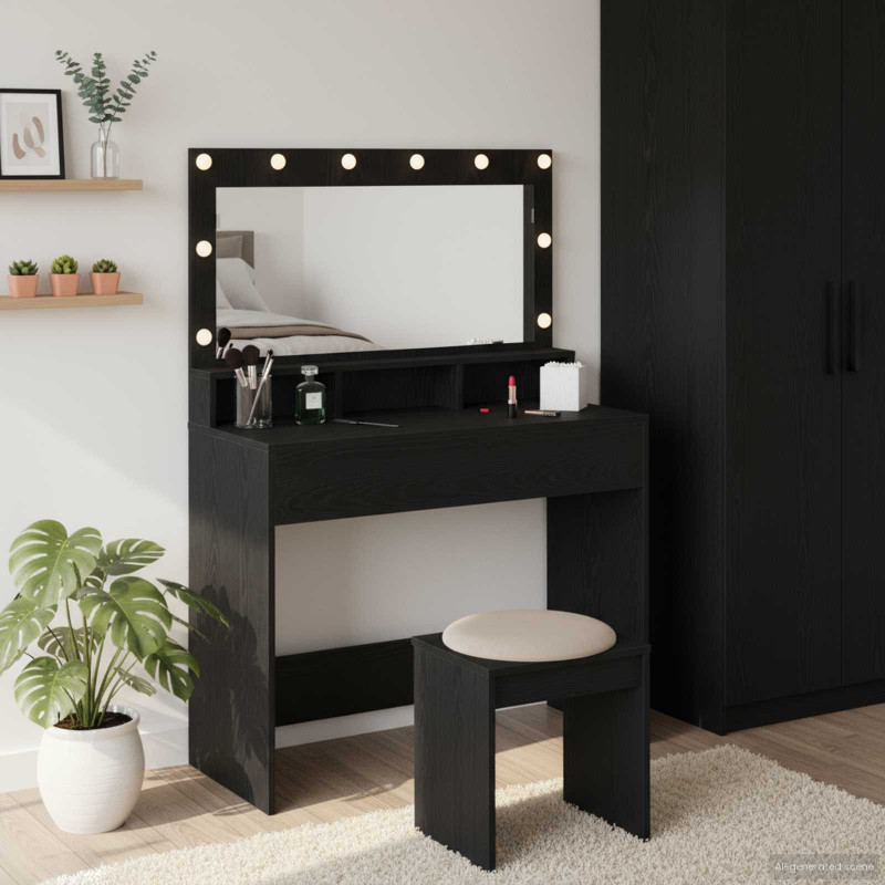 Toaletka Czarny Dąb 100 x 41 x 135 cm Materiał drewnopochodny