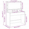 Toaletka Czarny Dąb 100 x 41 x 135 cm Materiał drewnopochodny