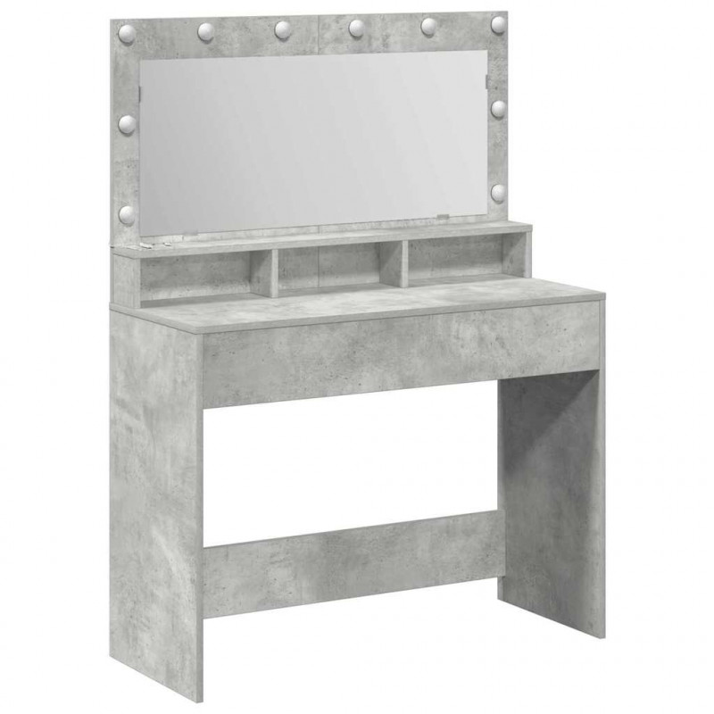 Toaletka z półką Z lustrem Betonowy szary 100 x 41 x 135 cm
