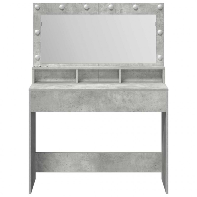 Toaletka z półką Z lustrem Betonowy szary 100 x 41 x 135 cm